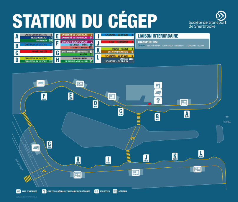 Plan de la station du Cégep dès le 15 août 2022.